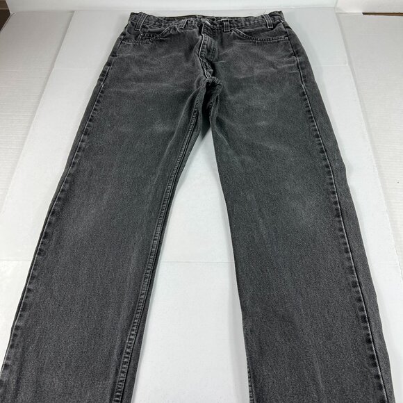 VTG Levi's Jeans Mens 32x29* 505 Straight Black Faded Denim Orange Tab Tag 34x30